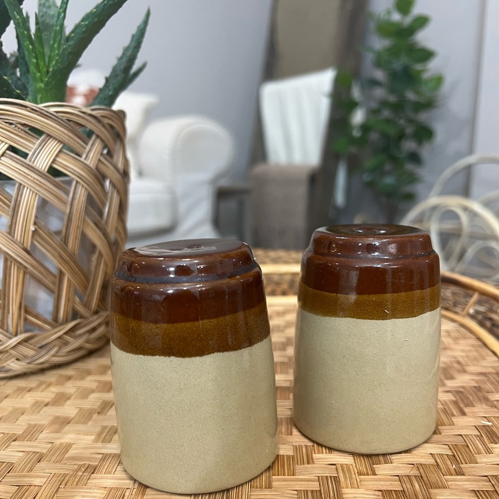 Mid-Century Modern Tri-Colored Salt & Pepper Shakers